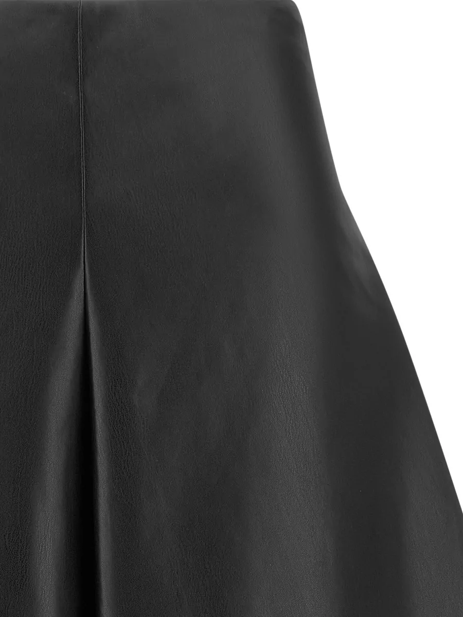 Nude Leather A-Line Skirt