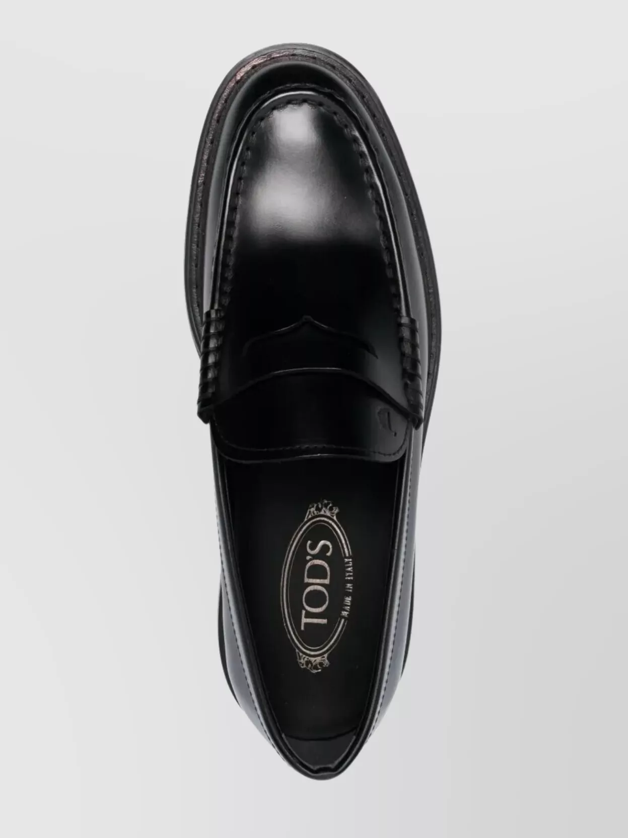 Tod's Round Toe Loafers With Penny Strap And Low Block Heel