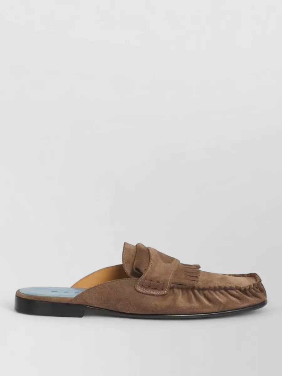Marni Leather Fringed Clogs