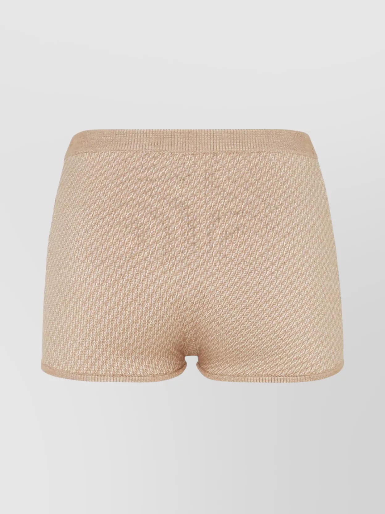 Fendi High-Waisted Ribbed Edges Textured Shorts