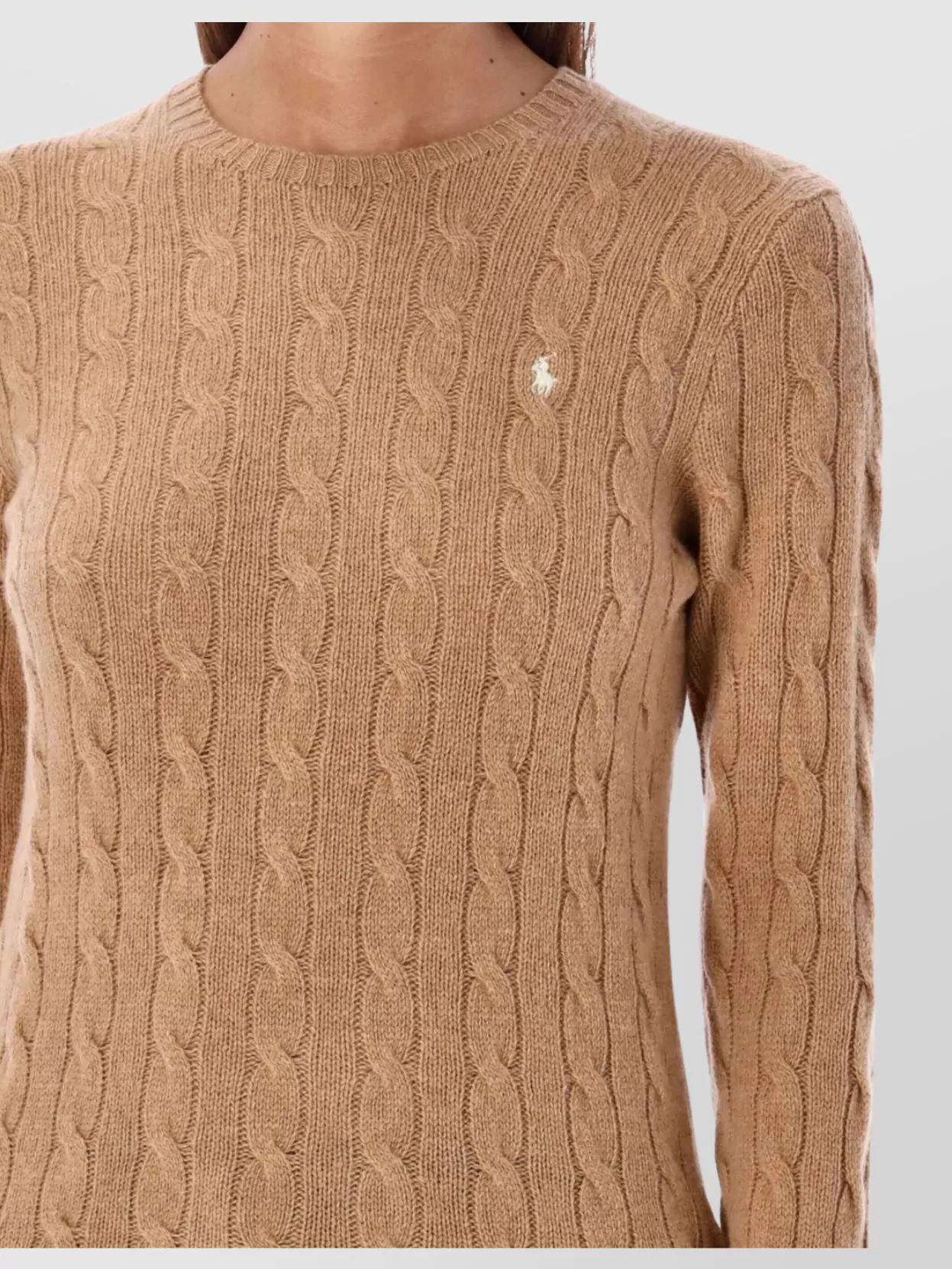 Ralph Lauren Cable Knit Pullover With Ribbed Cuffs And Hem