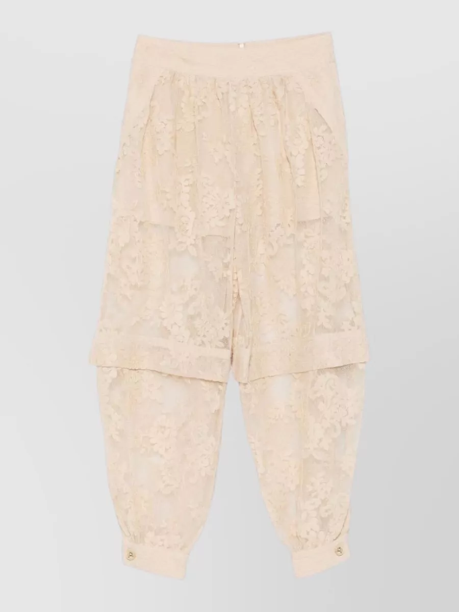 Zimmermann Lace panelled cropped harem trousers