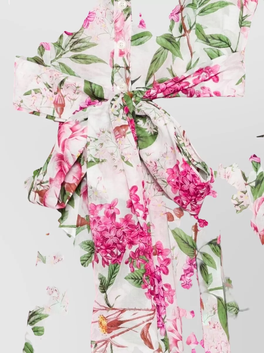 Samantha Sung Floral-Print Shirt Midi Dress
