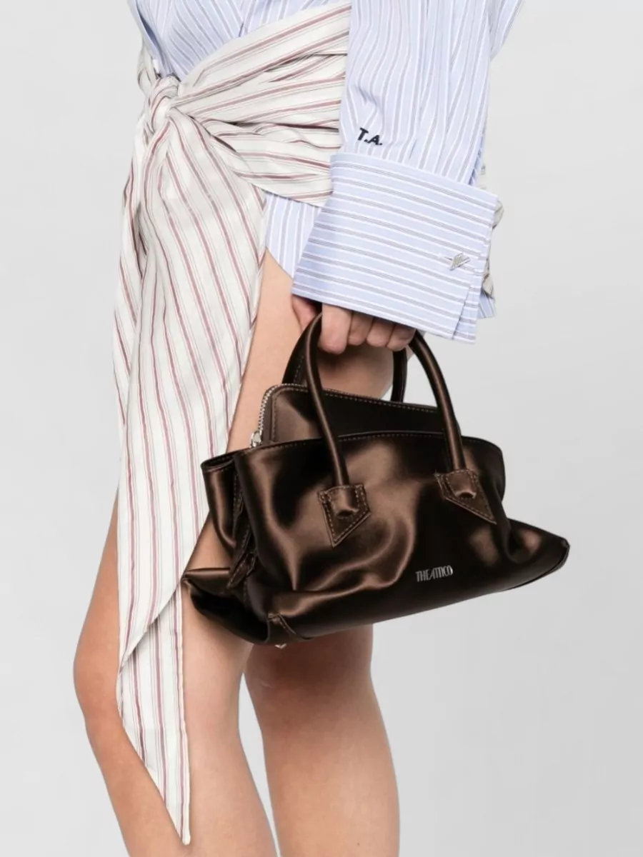 The Attico Mini Satin Top Handle Bag