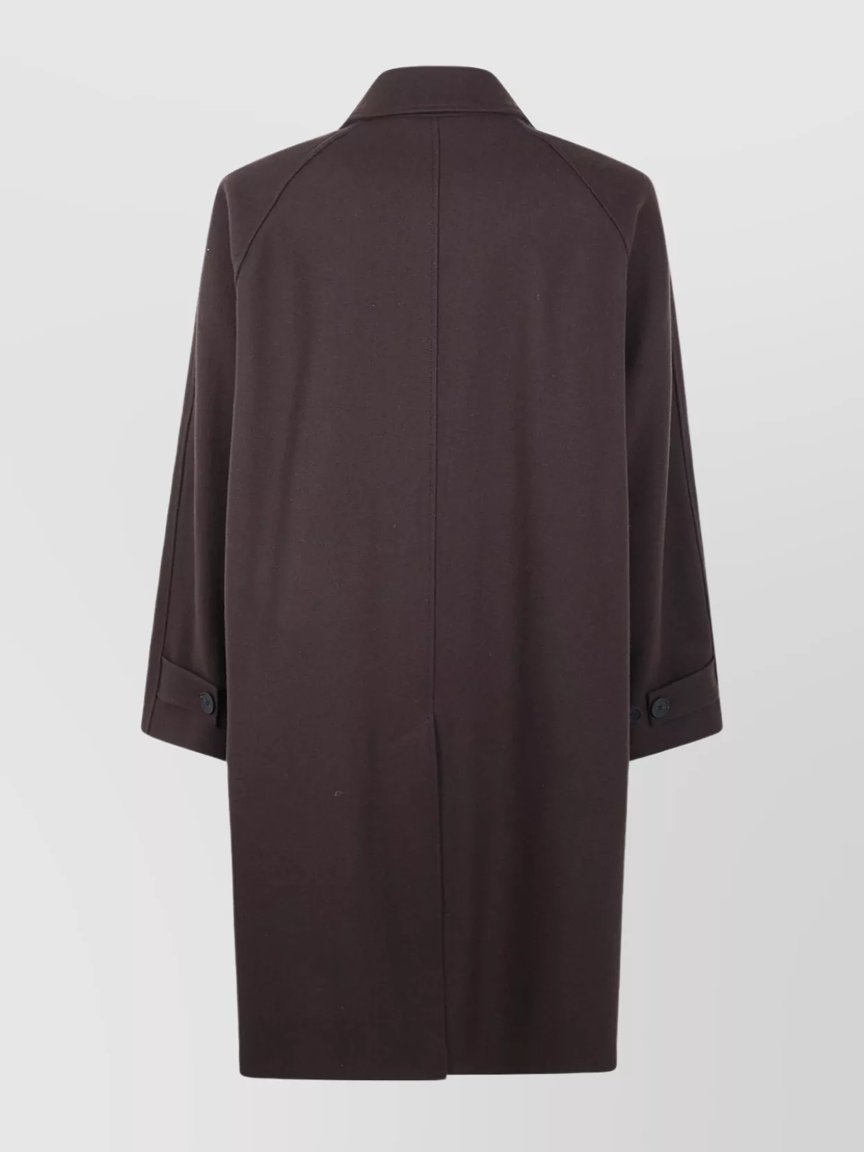 Studio Nicholson Wool Coat With Raglan Sleeves And Pockets In Brown