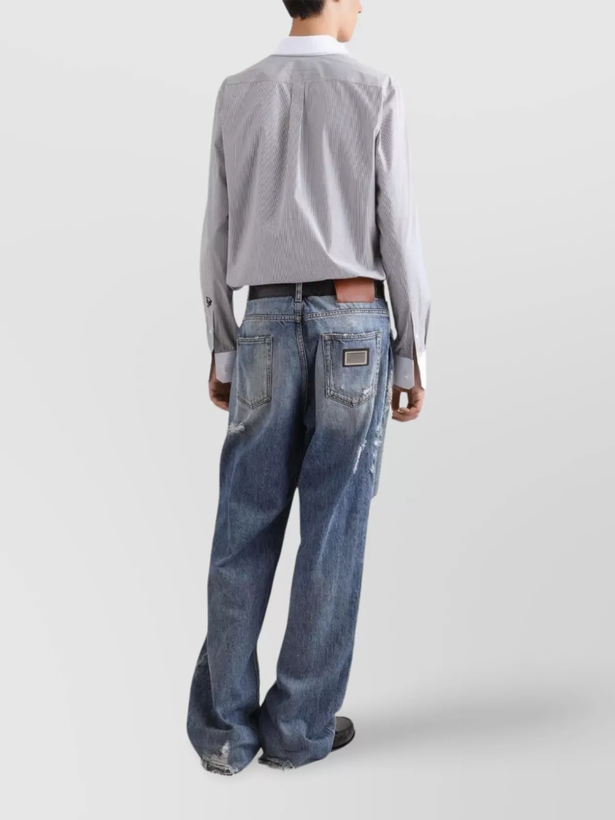 Dolce&Gabbana Striped Cotton Shirt Contrasting Collar