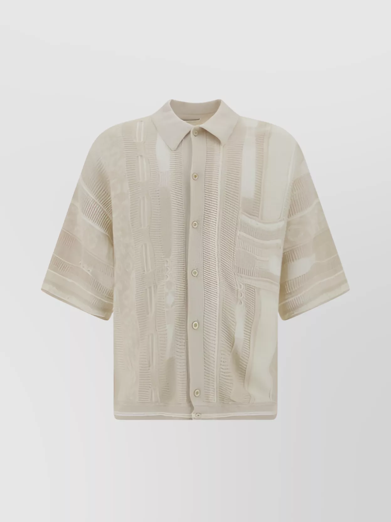 Shop Laneus Ribbed Collar Jacquard Print Knit Polo Shirt