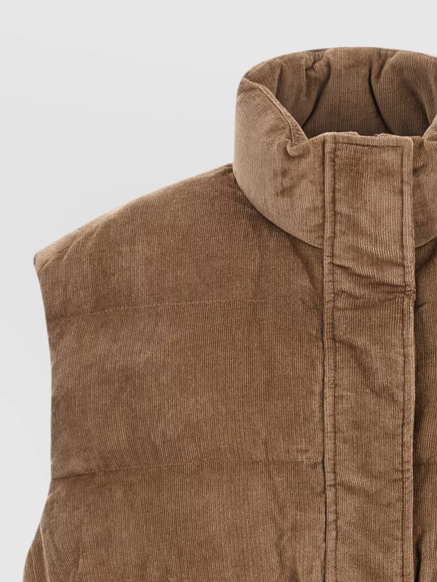Brunello Cucinelli Corduroy Quilted Stand Collar Vest