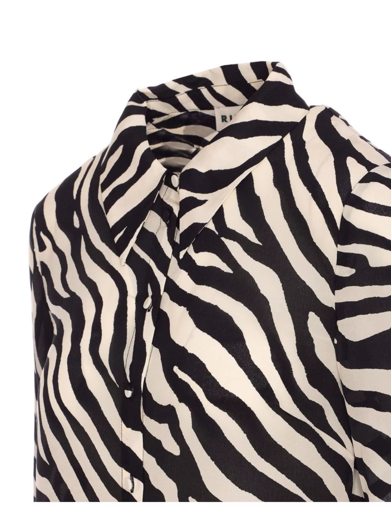 Shop Rixo London Casual Zebra Print Long Sleeve Shirt