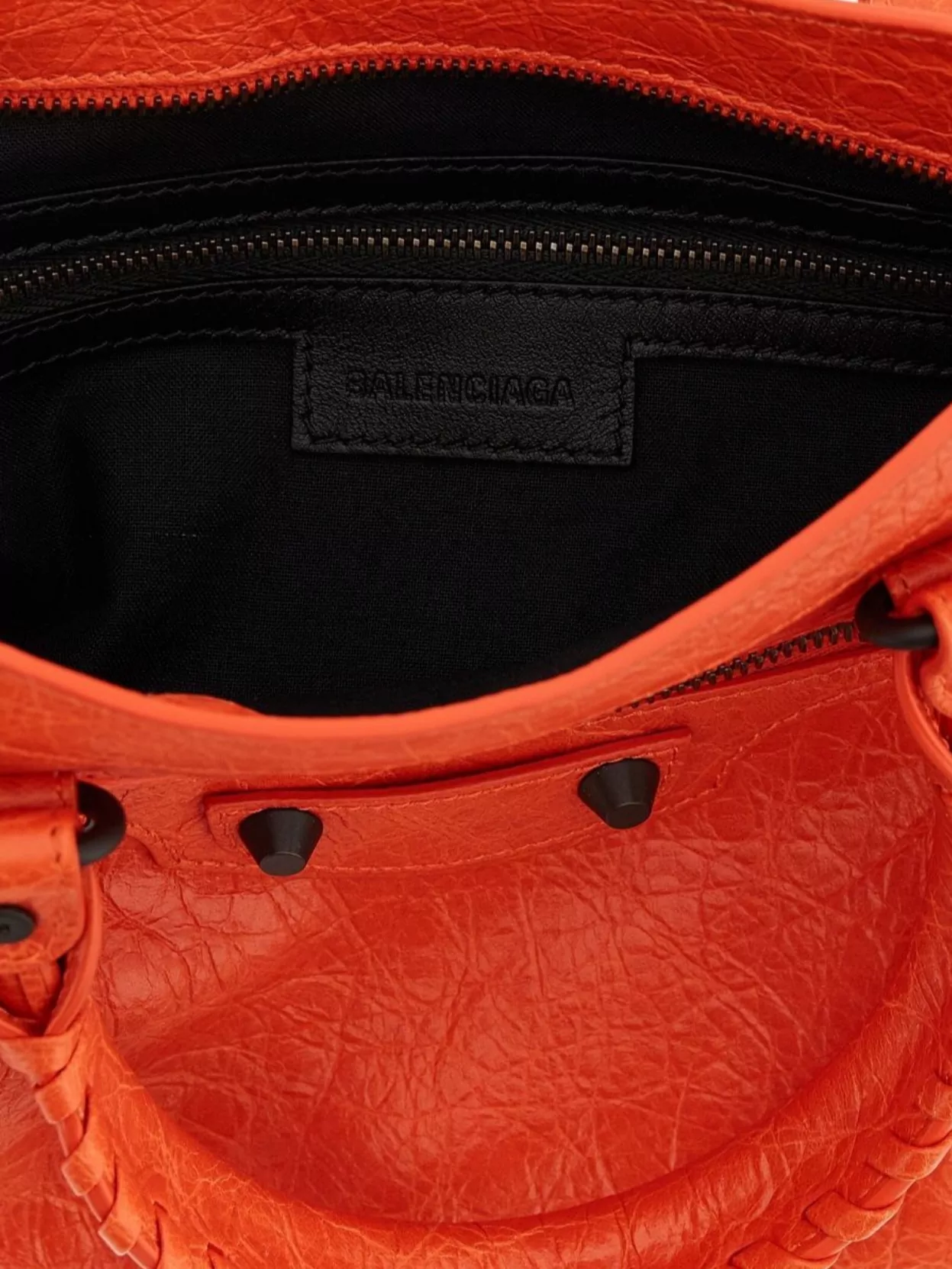 Balenciaga Textured Shoulder Bag Braided Handles