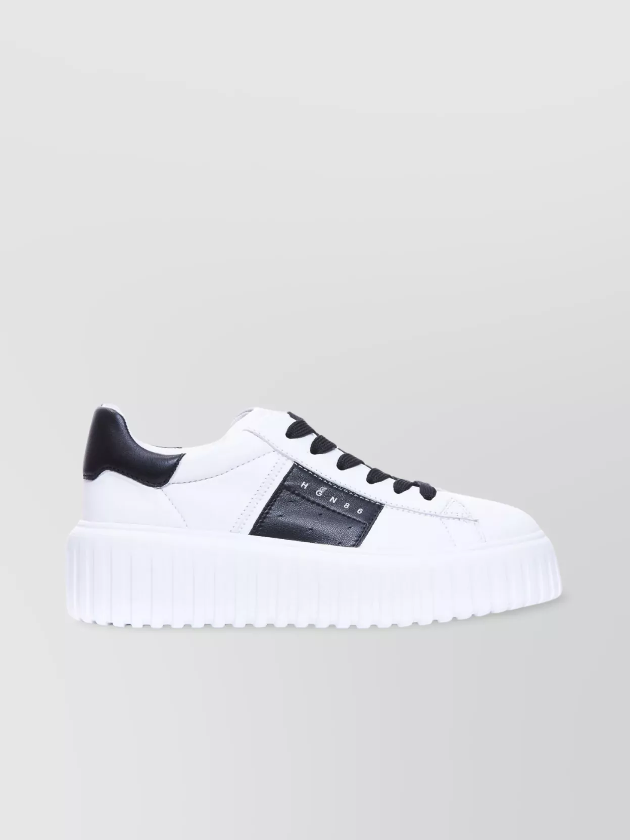 Hogan Low Top Leather Sneakers With Platform Sole