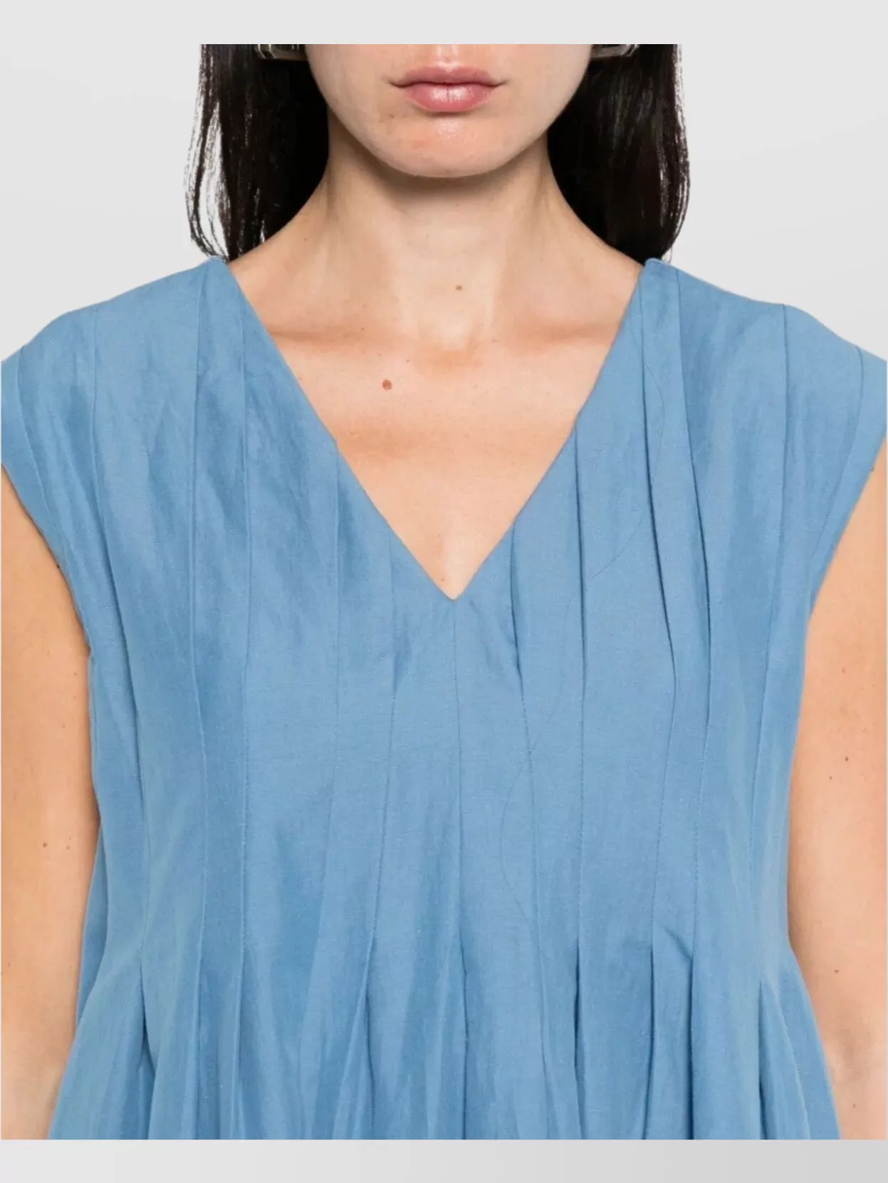 S Max Mara Flared Cotton And Ramie Dress With Bow