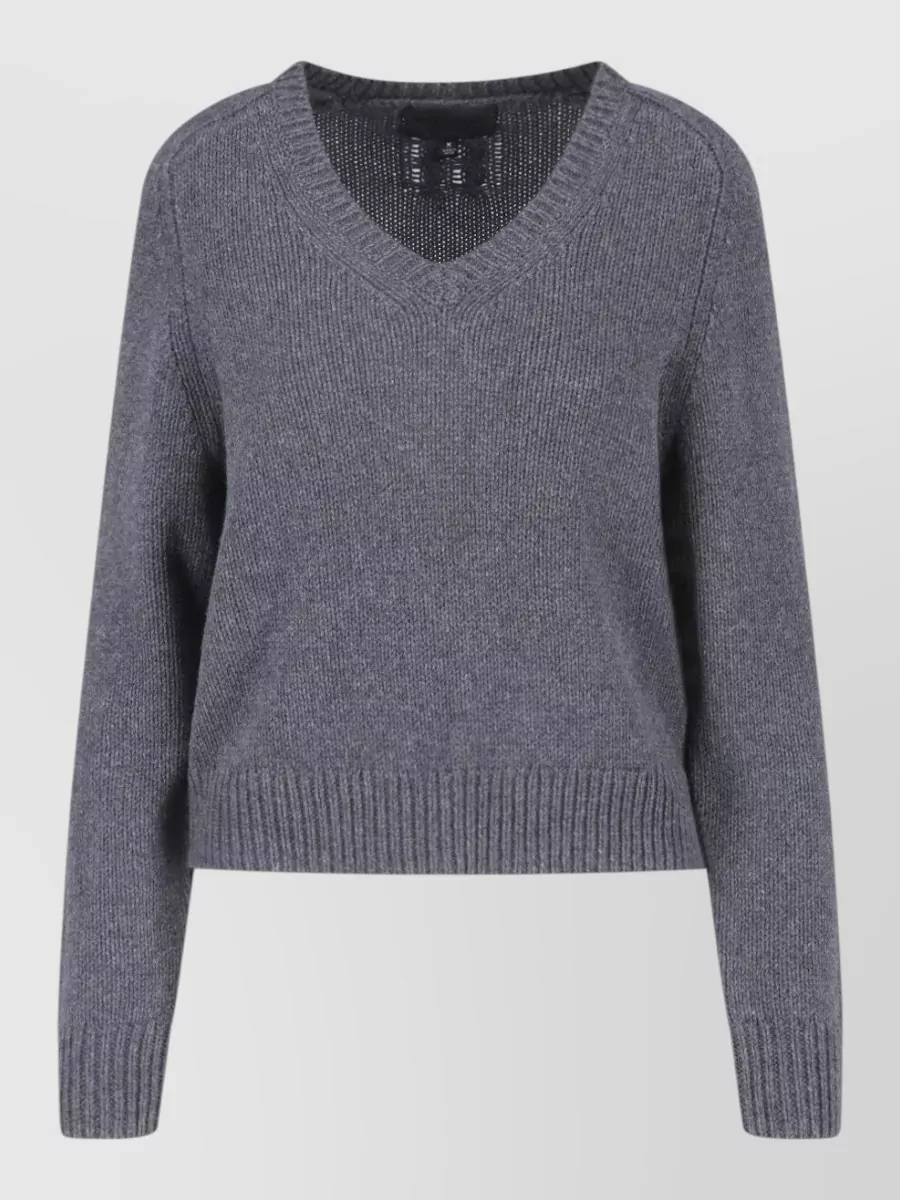 Nili Lotan Cashmere virgin wool crewneck knitted top