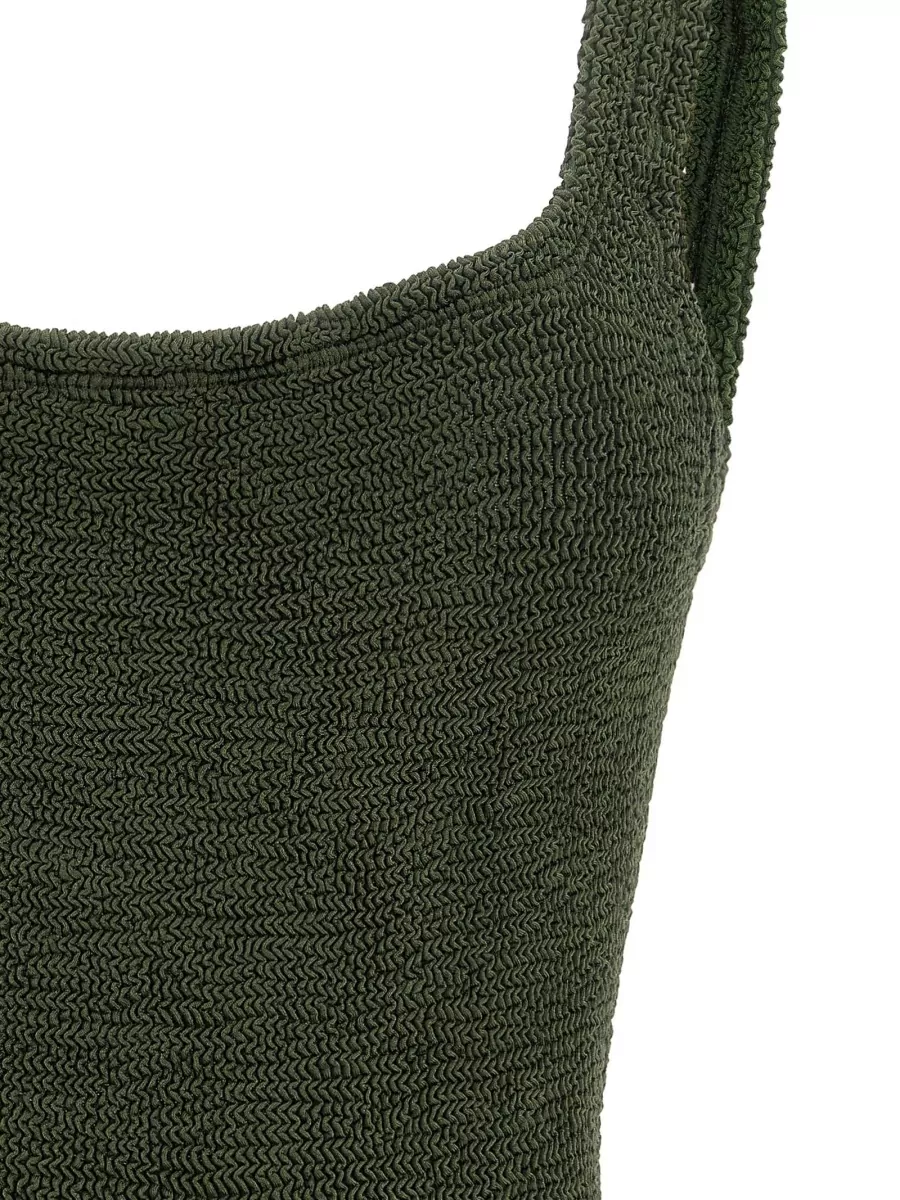 Hunza G Crinkle Square Neck One-Piece Swimsuit