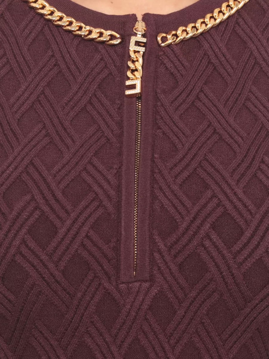 Elisabetta Franchi Knee Length Dress Chain Neckline Detail