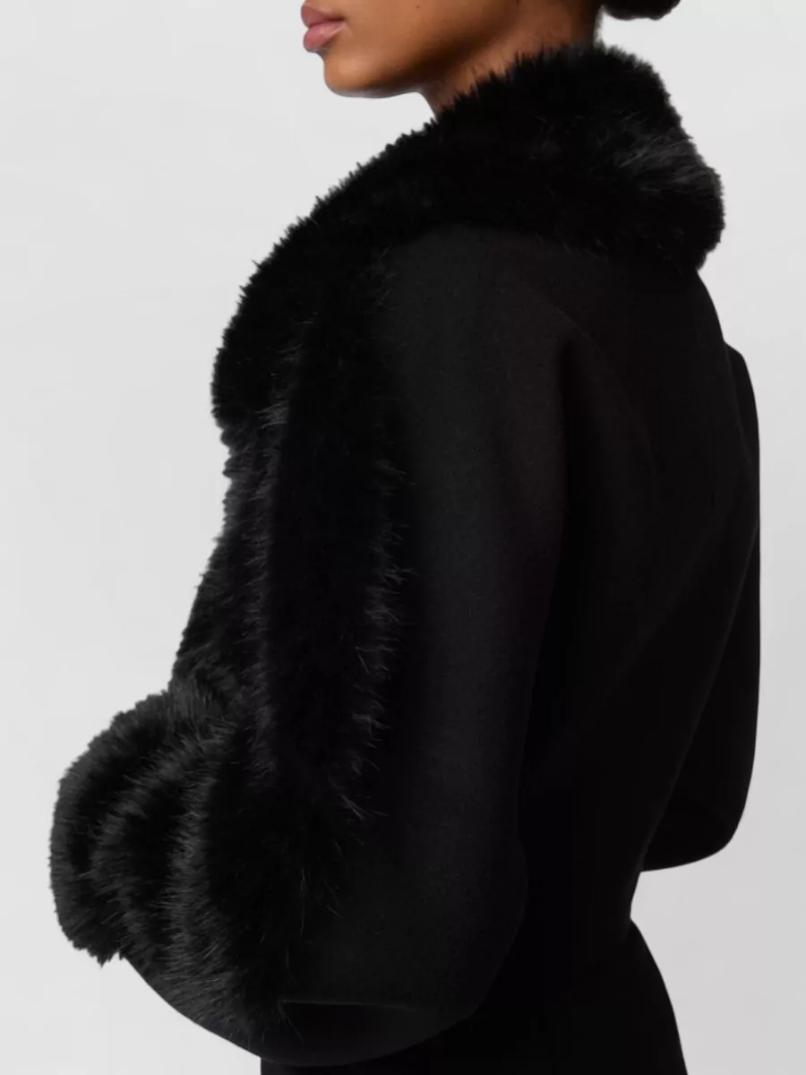 Nina Ricci Faux Fur Long-Sleeve Coat