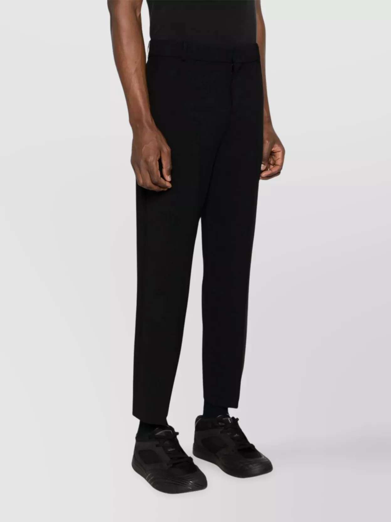 Balmain Straight Fit Wool Double Crepe Trousers