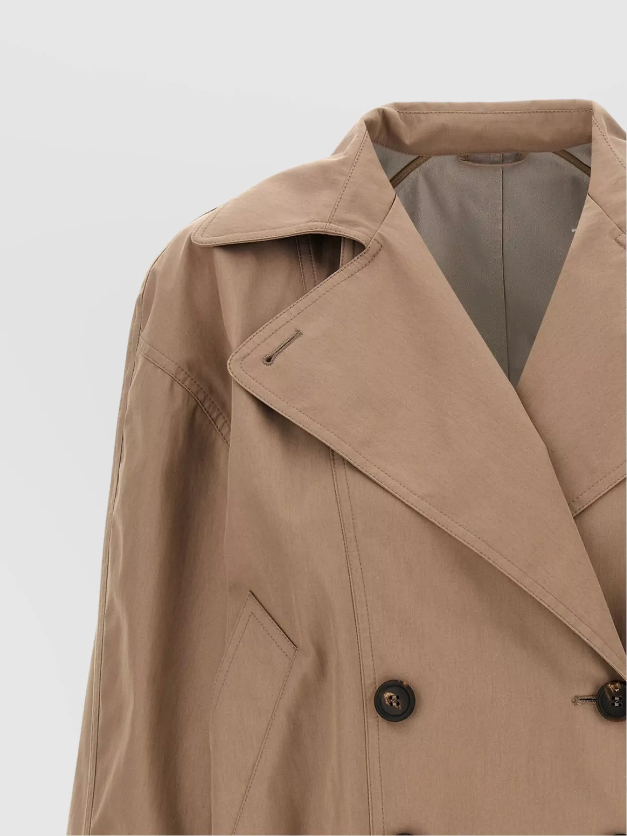 Brunello Cucinelli Women Techno Cotton Membraned Panama Crop Caban