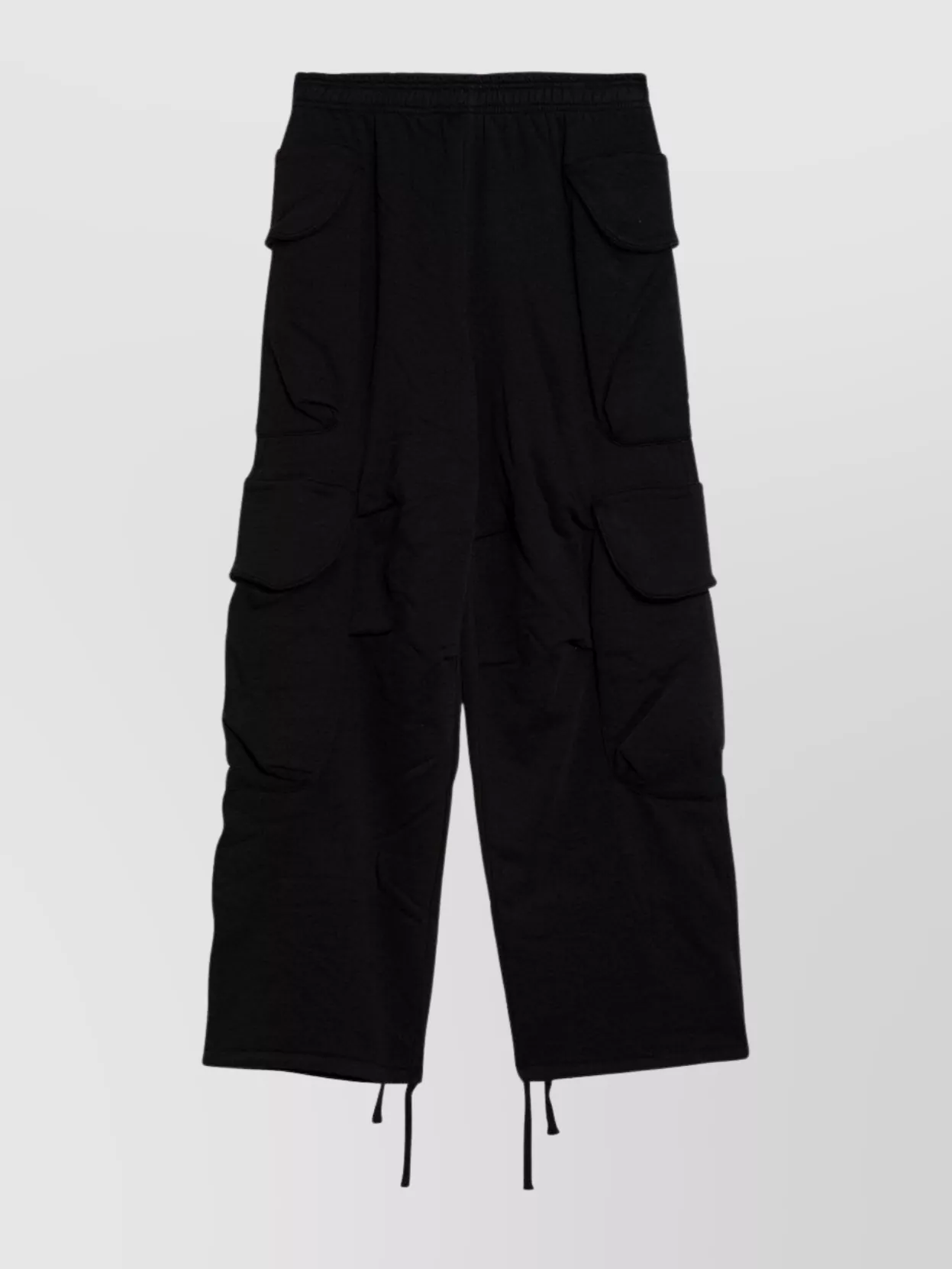 Entire Studios Cargo Trousers With Elastic Waistband And Drawstring Hem In Black