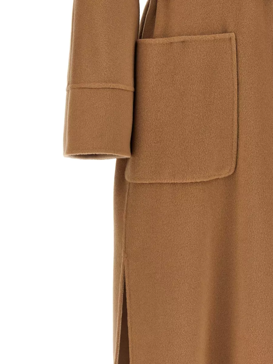 S Max Mara Wool Reversible Coat In Brown