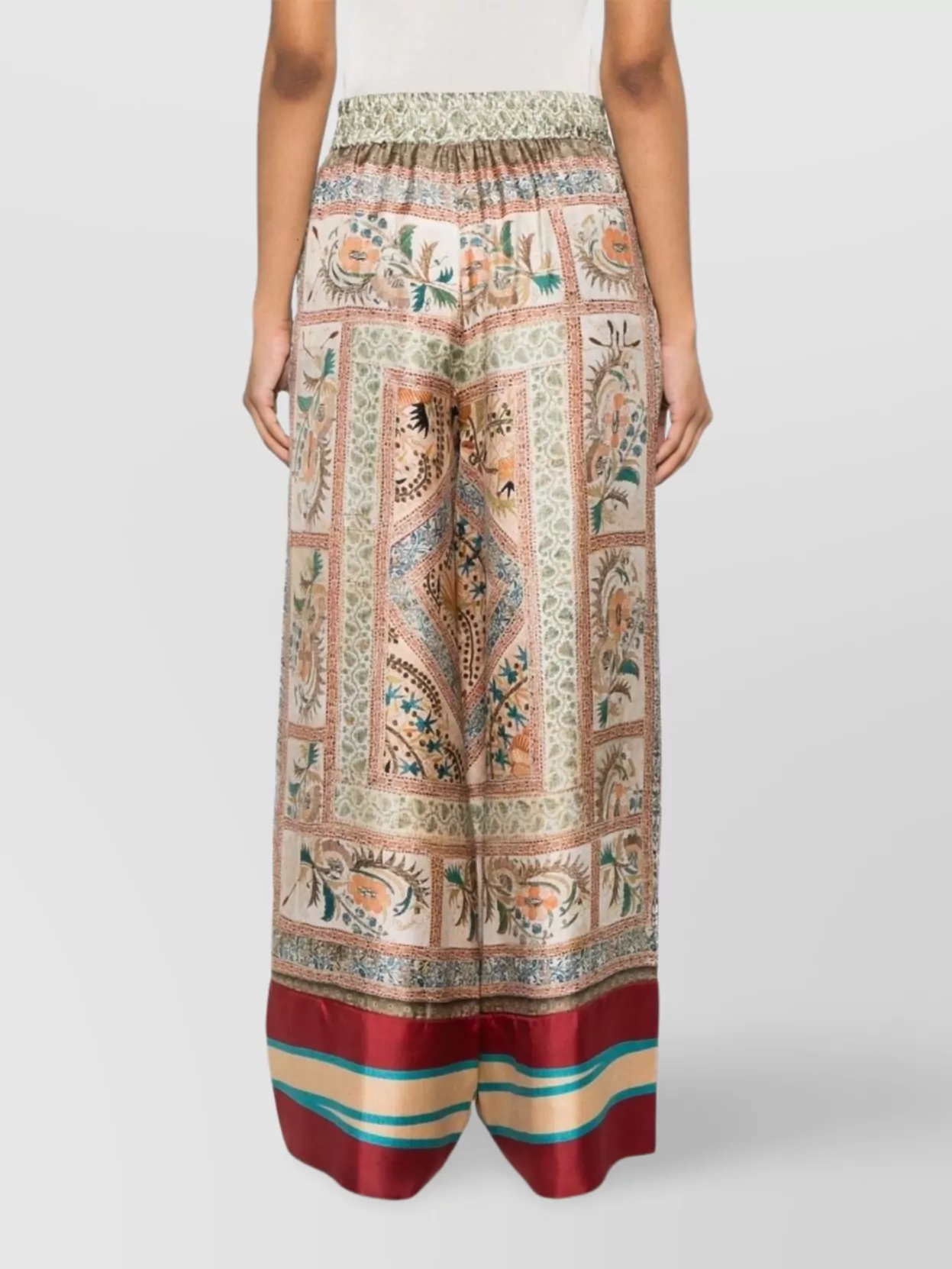 Pierre Louise Mascia Graphic Print High Waist Wide Leg Trousers