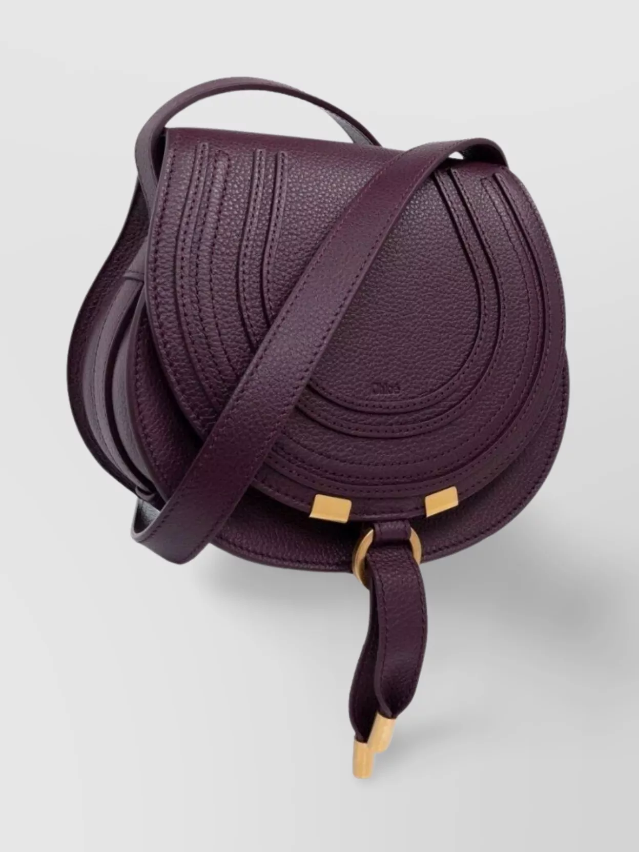 Chloé Small Leather Shoulder Bag With Antique Brass Finish