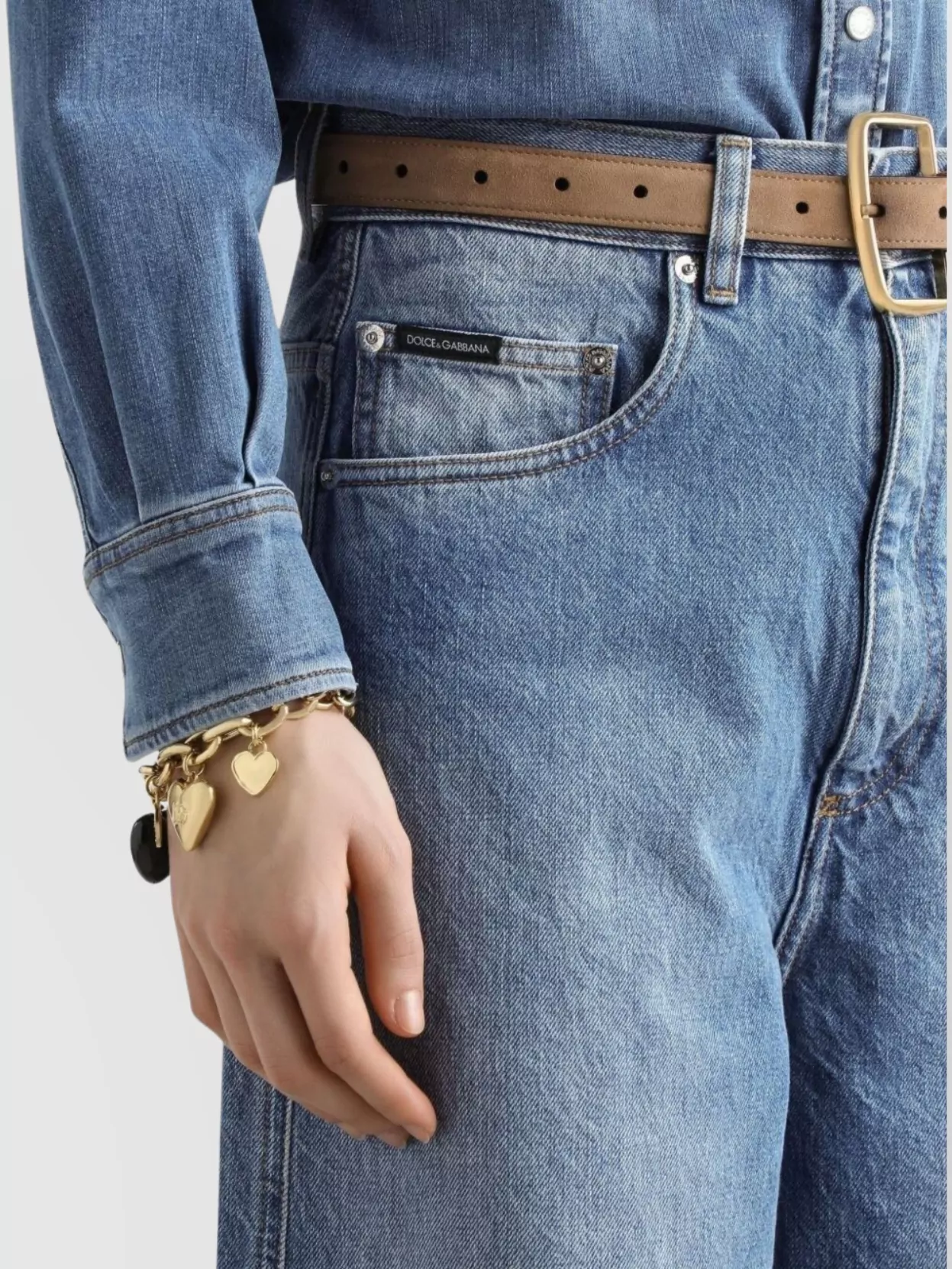 Dolce&Gabbana Wide-Leg High Waist Denim Cotton Jeans