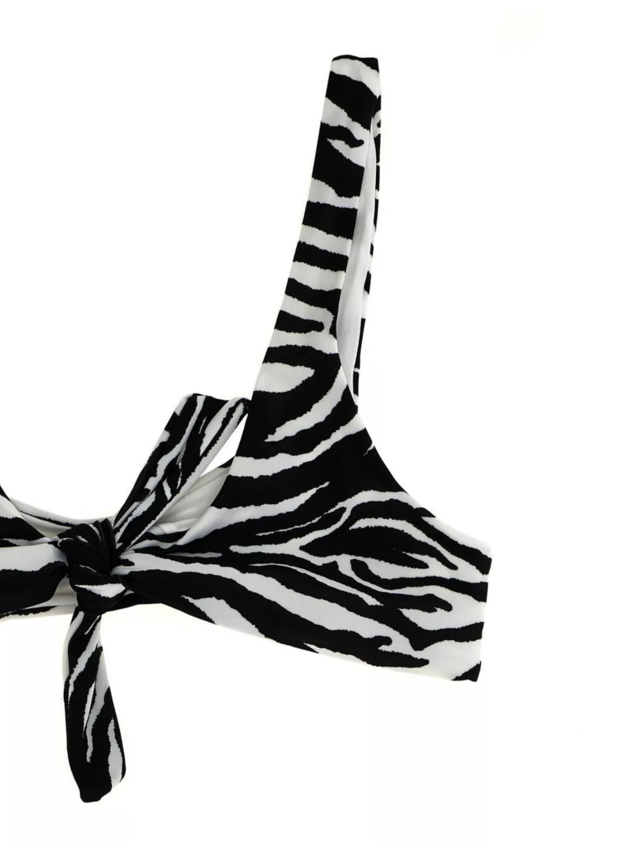 Attico Two-piece Zebra Bikini In Black/white