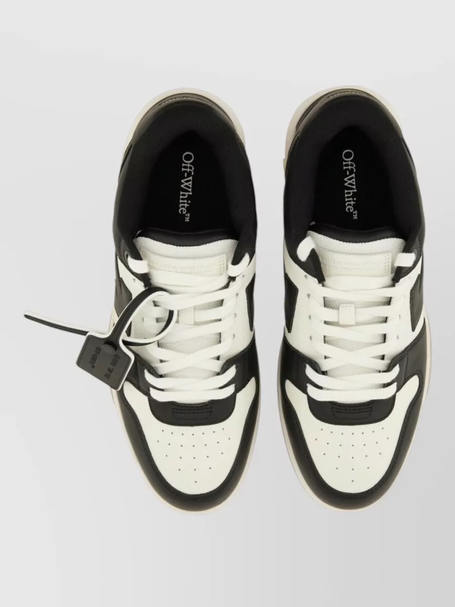 Off-White Sneakers Contrast Panels Perforated Toe Rubber Sole