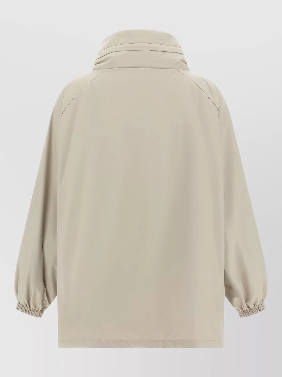 Moorer Polyester Oversized Asymmetric Hem Hooded Jacket
