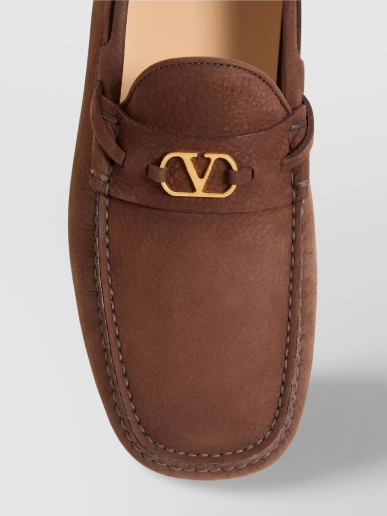 Valentino Garavani Loafers With Rubber Sole And Topstitching