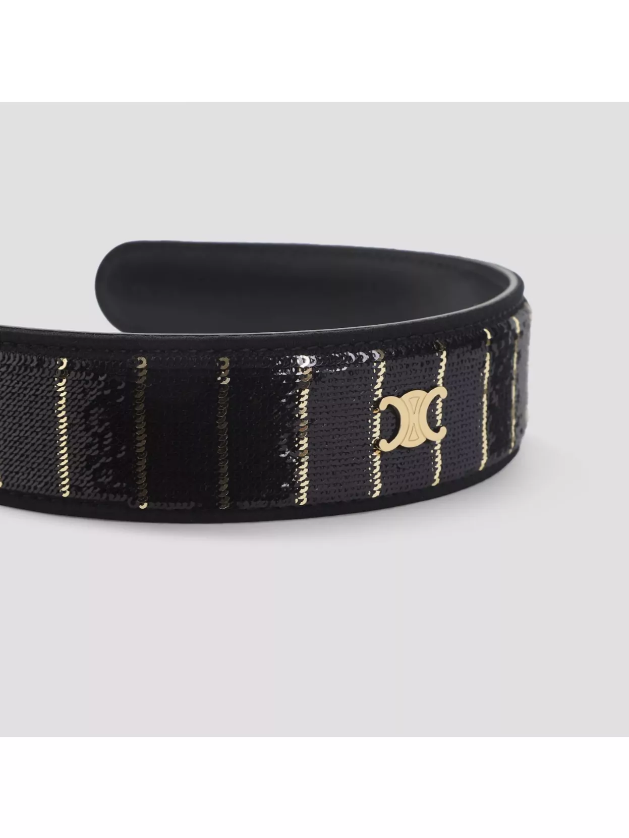 Celine Striped Headband Featuring Sequin Detail