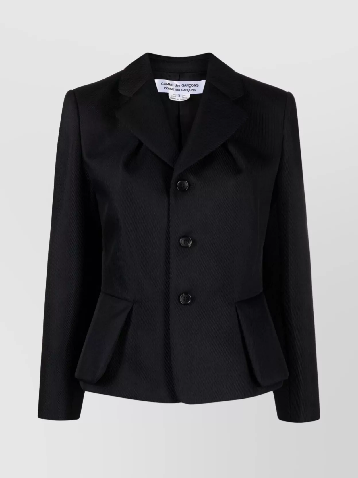Comme Des Garçons Women's Structured Peplum Jacket With Button Detailing