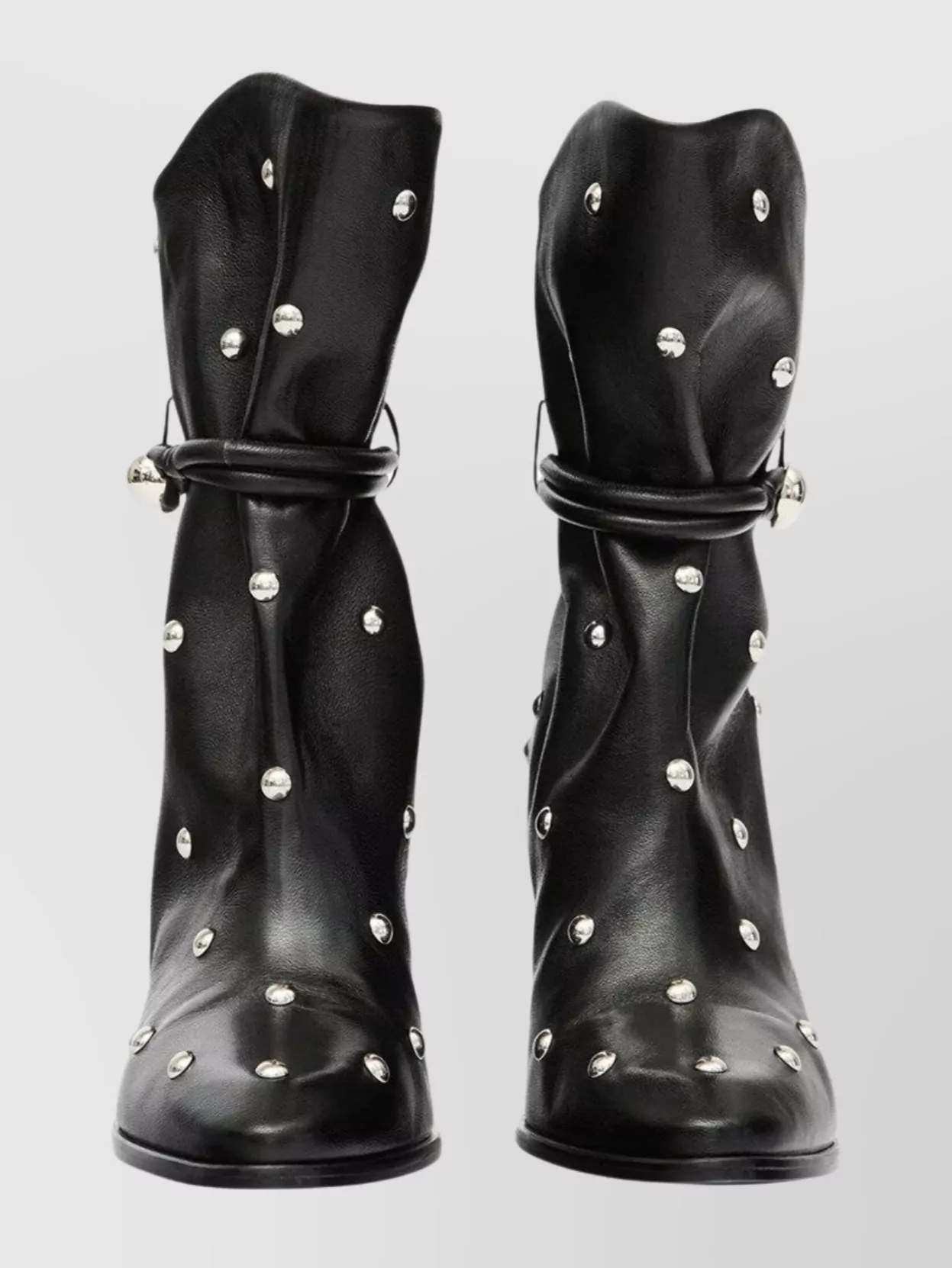 Isabel Marant Draped Leather Ankle Boots With Stiletto Heel