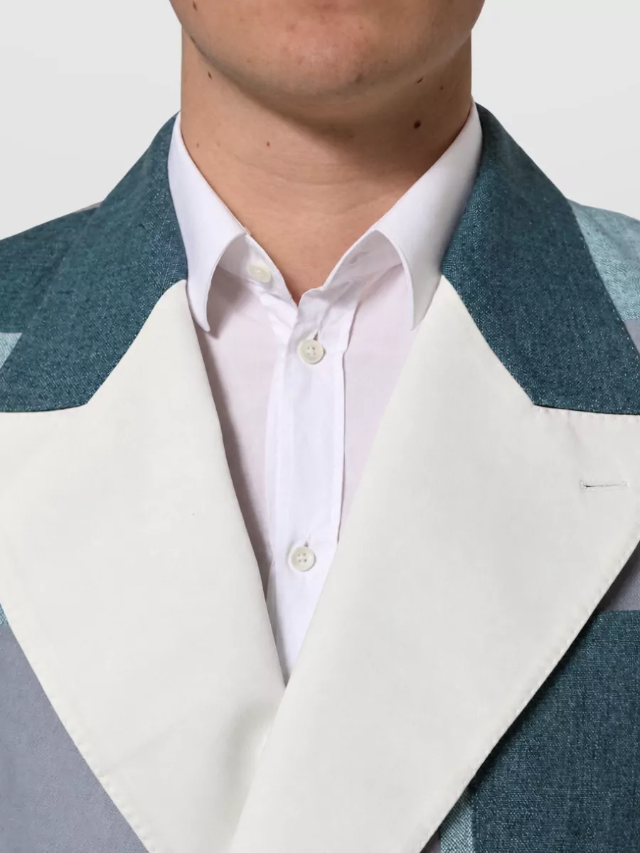 Dolce&Gabbana Linen Patchwork Double Breasted Jacket