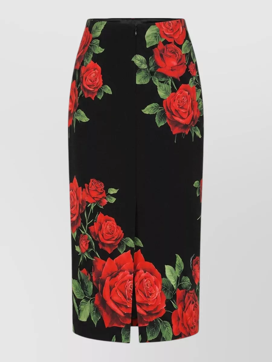 Dolce&Gabbana silk floral-print high-rise midi pencil skirt