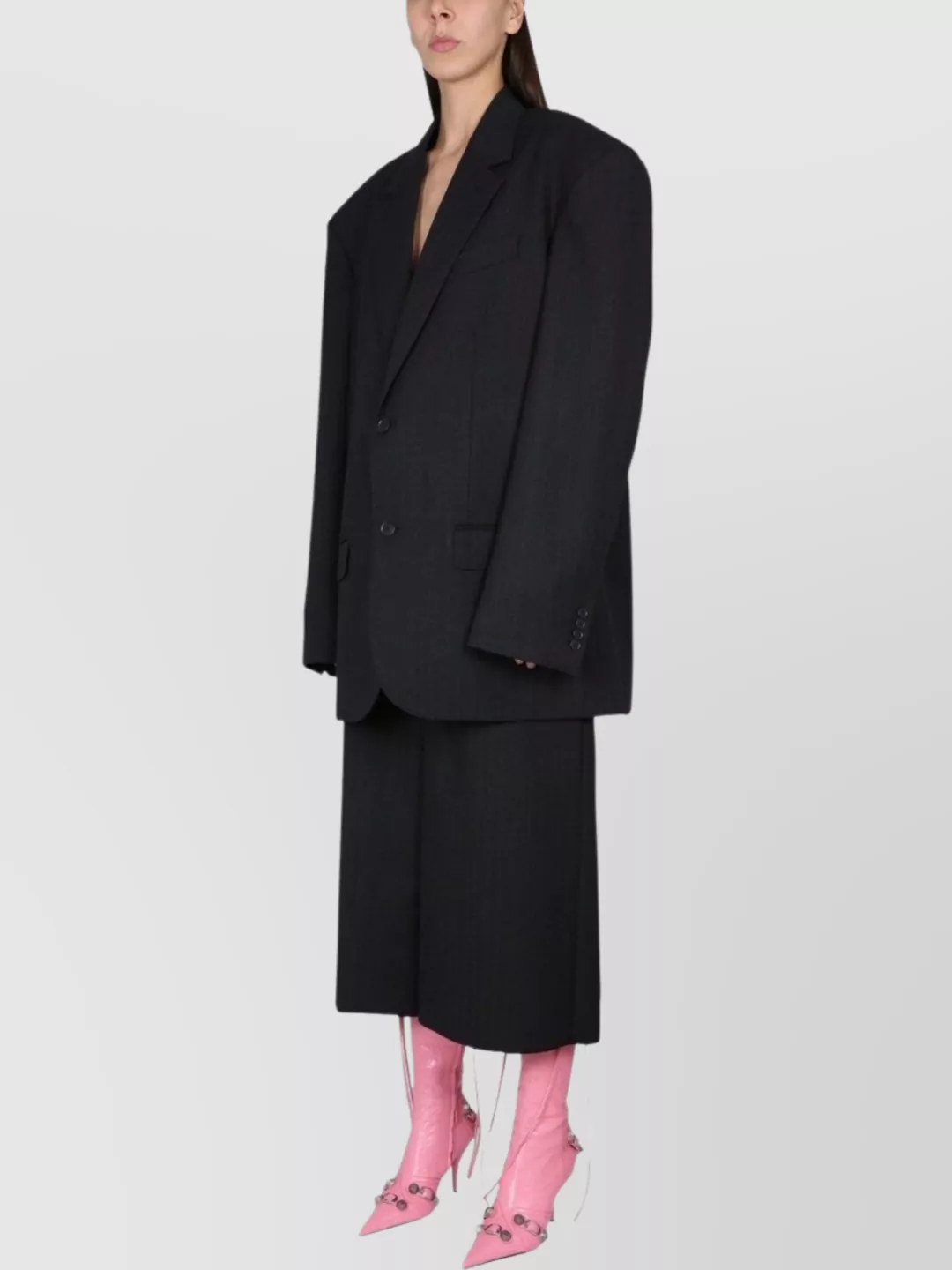 Balenciaga Loose Fit Wide Leg Trousers With Pockets In Black
