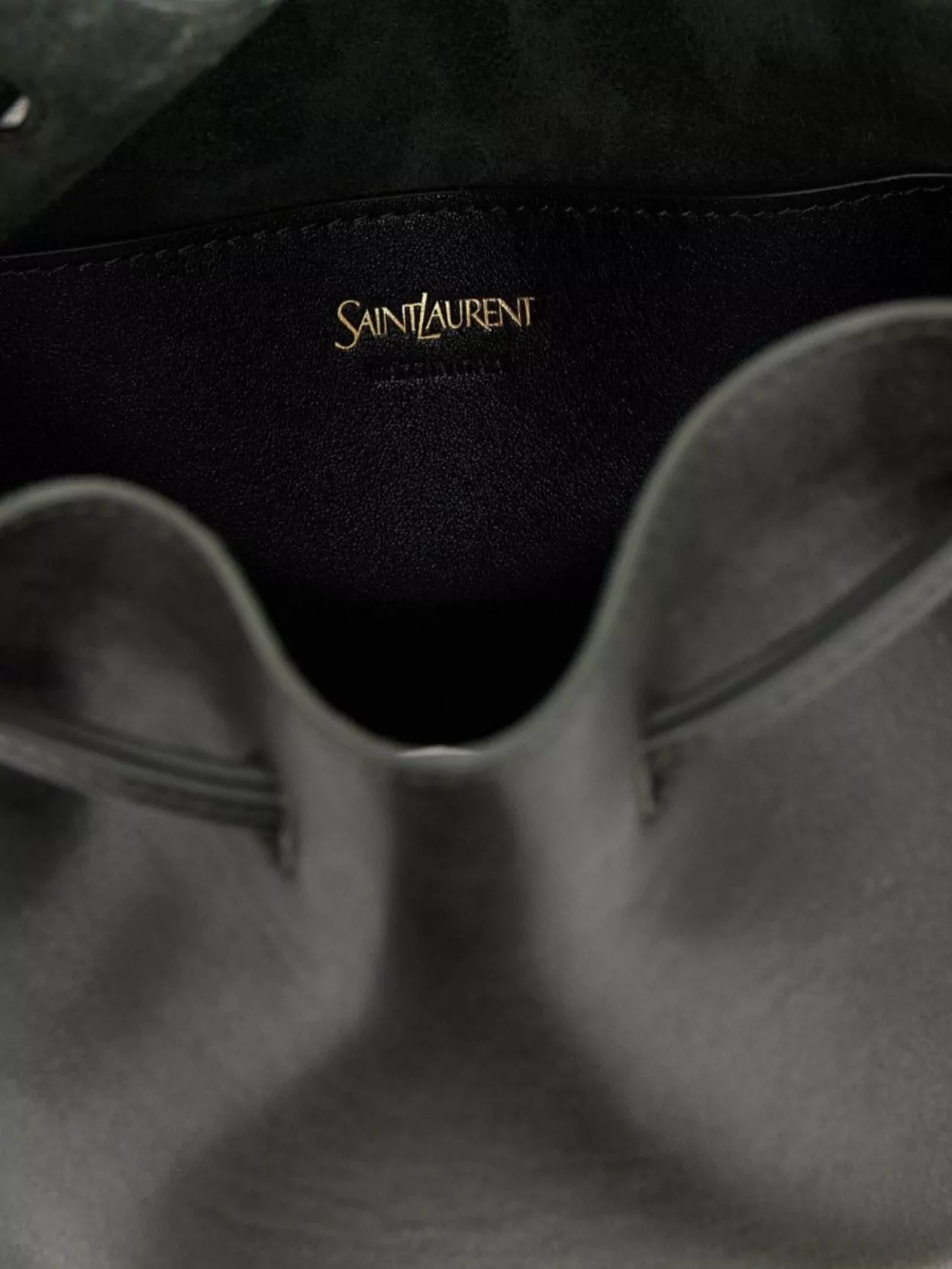 Saint Laurent Spacious Leather Bucket Style Bag