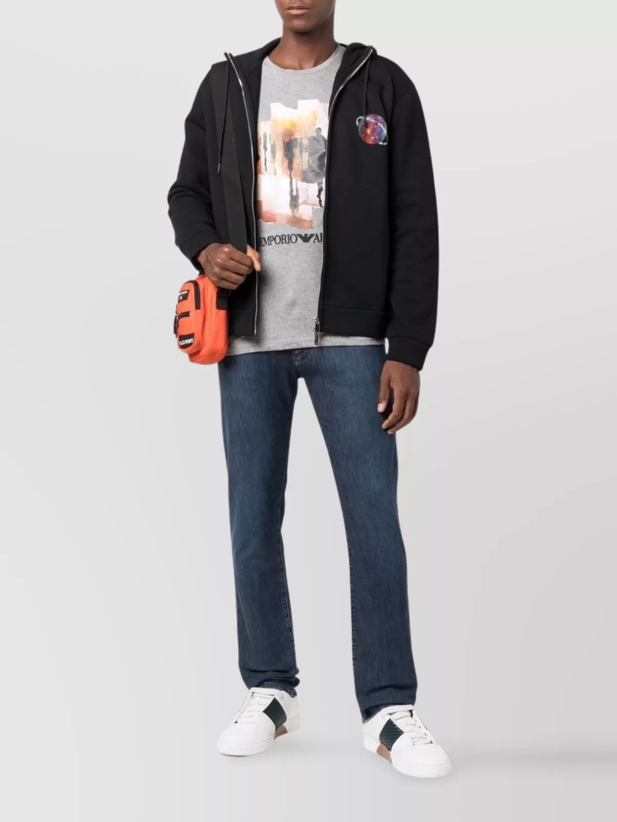 Emporio Armani Regular Fit Denim Jeans With Rivet Detailing