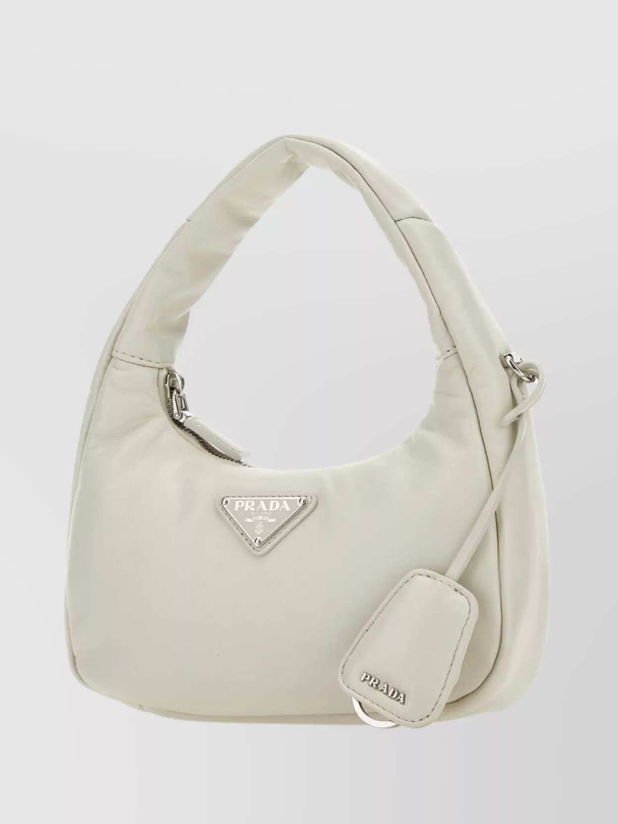 Shop Prada Soft Leather Mini Handbag With External Pocket