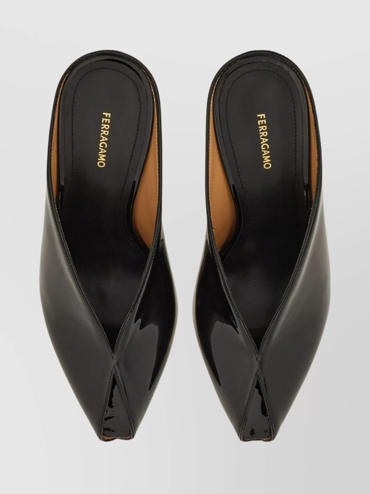 Ferragamo Pointed Toe Wedge Pumps With Gold Detail In Multi