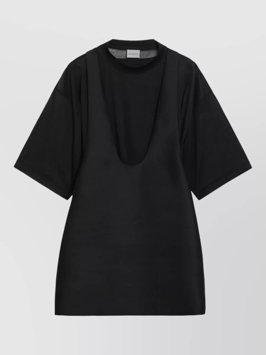 Balenciaga silk mini hybrid t-shirt dress