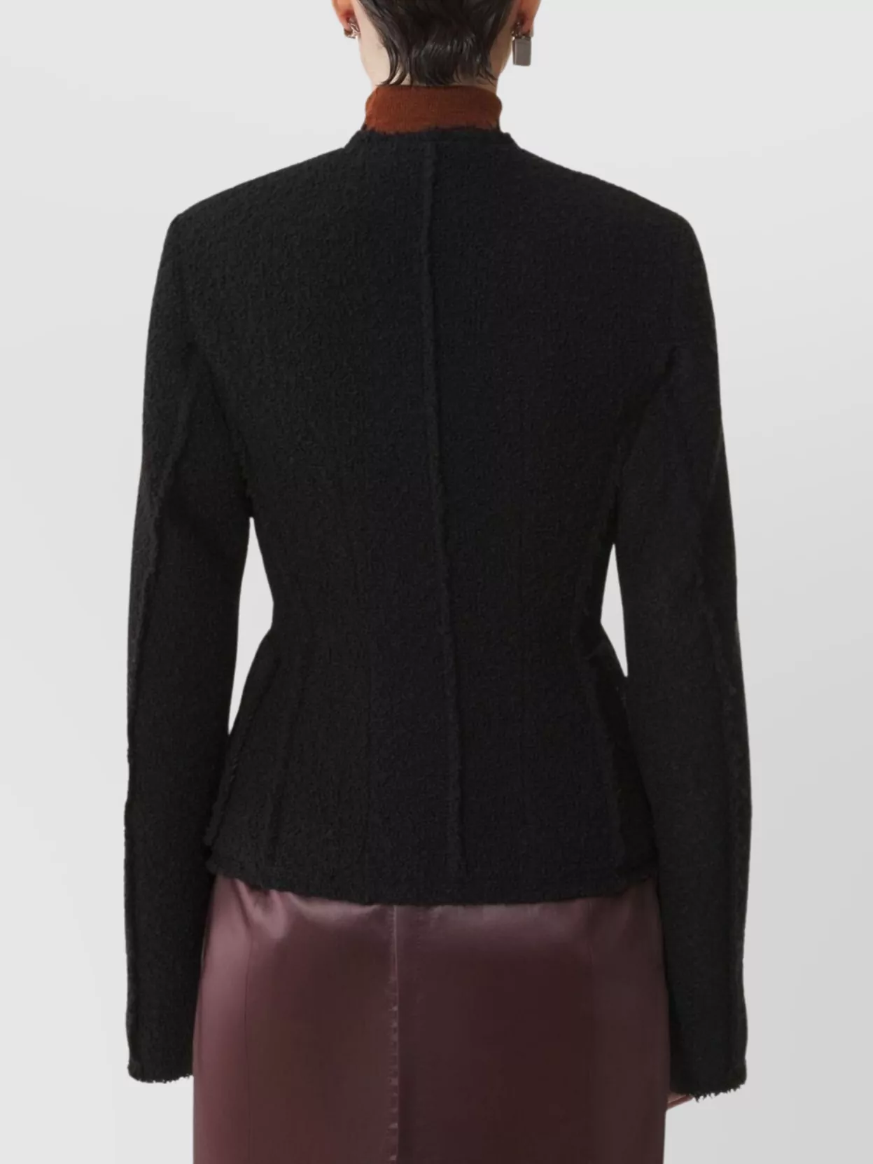 Lanvin Asymmetrical Fringe Blazer Button Detail