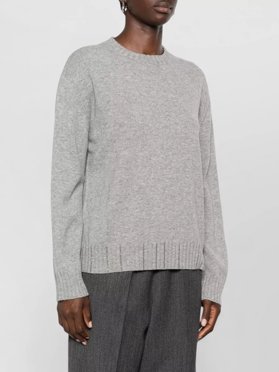 Fabiana Filippi Silk Wool Cashmere Crewneck Sweatshirt