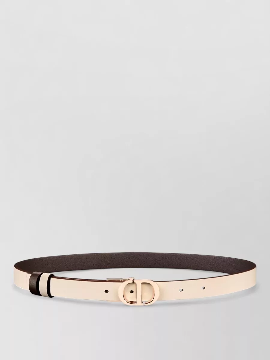 Dior Signature Belt Reversible Design Adjustable Length In Brown