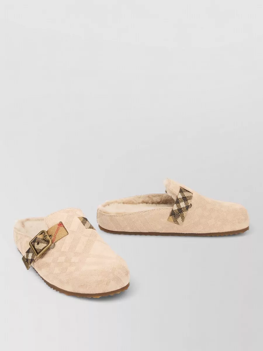 Burberry suede shearling mules