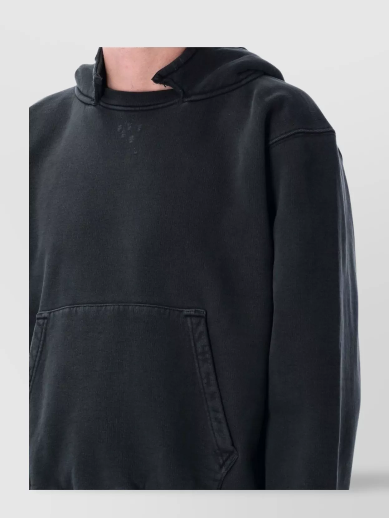Our Legacy Relic Cropped Distressed Cotton-jersey Hoodie In Black