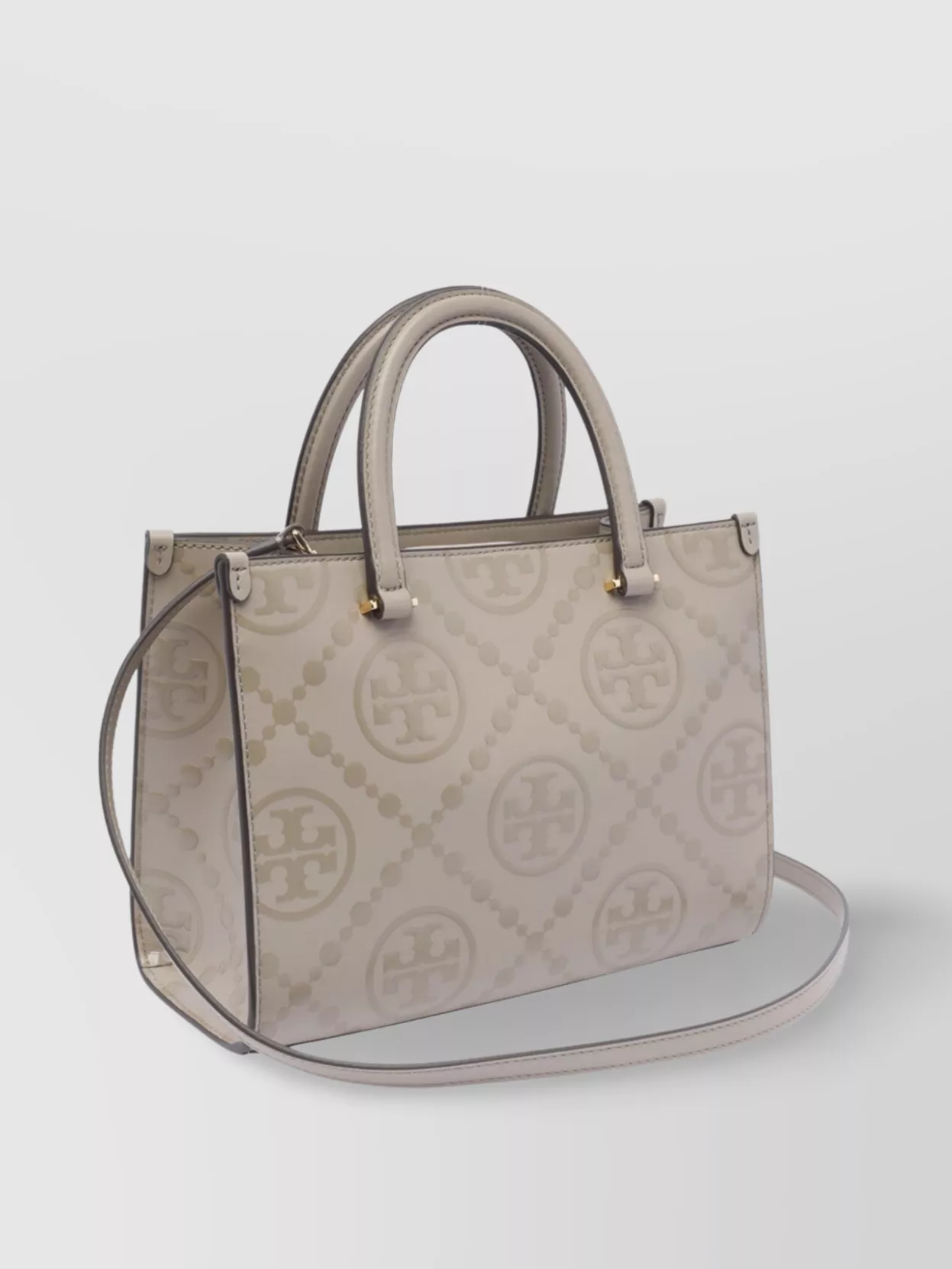 Tory Burch Monogrammed Tote Bag Structured Shape
