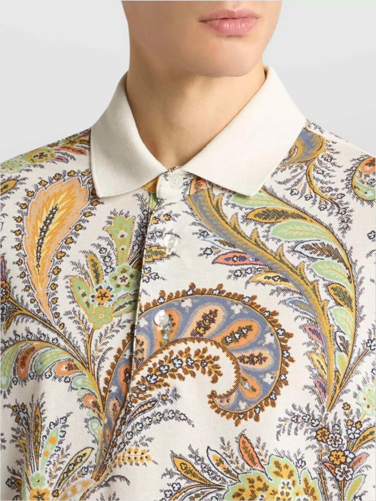 Etro Roma Polo Shirt Paisley Print