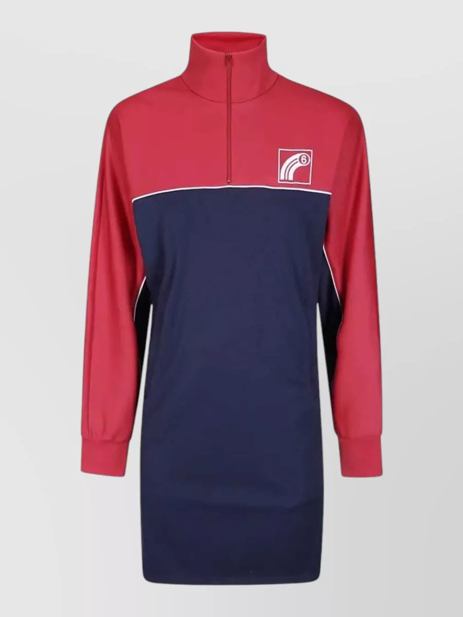 Mm6 Maison Margiela logo-print panelled mini dress